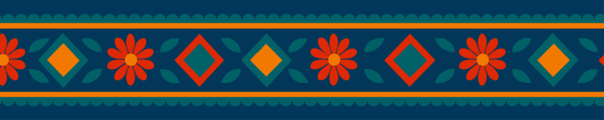 Obraz premium Ethnic Blue Truck Greeting Card Inspired by Pakistani Art