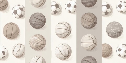 Sports Balls Seamless Pattern for Designs and Printing