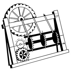 vector illustration of a mill