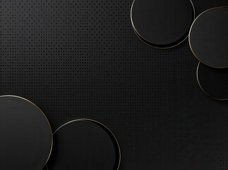 Elegant Black Background with Golden Circles and Subtle Geometric Pattern