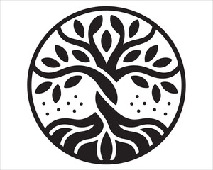 Decorative round tree design representing life and harmony