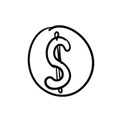 Hand-drawn dollar sign illustration inside a circle, representing finance and economic concepts