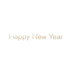 Gold “Happy New Year” text on a black background.
