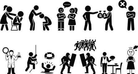 Pictograms of diverse human interactions and social concepts