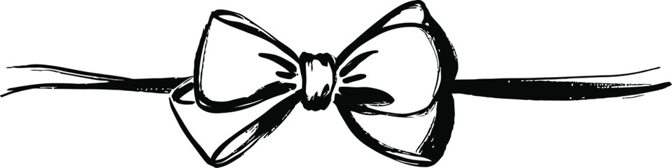 Small Decorative Bow Ink Sketch Illustration
