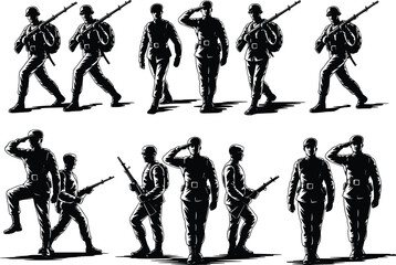 Obraz premium Military Vector Pack Design for Patriotic Projects, Military cap, Modern Combat Military Vector Collection for Designers