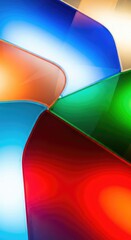 Vibrant abstract geometric shapes with gradient colors and smooth curves create dynamic modern design