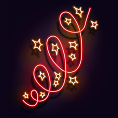 Glowing neon sign, abstract design