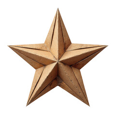 Fototapeta premium Brown five point Star decoration cutout, isolated on transparent background, adds rustic charm to any project or design