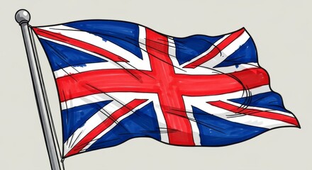 The Union Jack Emblem: A vibrant depiction of the iconic Union Jack flag, symbolizing the heart of the kingdom. This image exudes a sense of pride and cultural identity.