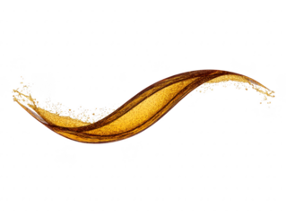 Brown liquid splash with bubbles, isolated on transparent background, dynamic motion, refreshing and energetic, suitable for beverage or drink concept, high speed photography