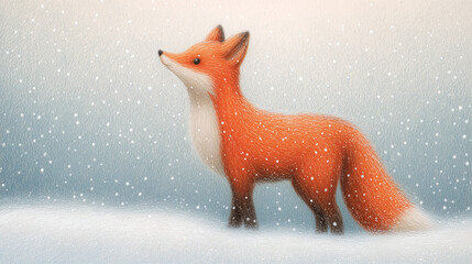 Süßer Fuchs in winterlicher Landschaft