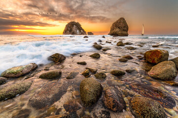 Sailboat Sunset Ocean Wave Travel Sailing Inspirational Adventure Tourism Vacation