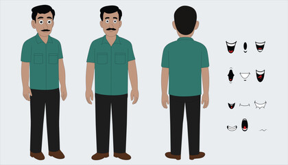 Indian man cartoon character. moral stories for the best cartoon character. the character best for your animation videos