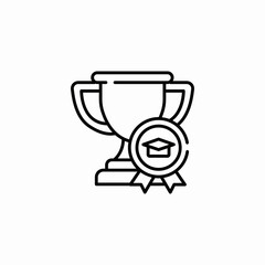 Fototapeta premium achievement trophy education icon sign vector