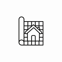 blueprint house design icon sign vector