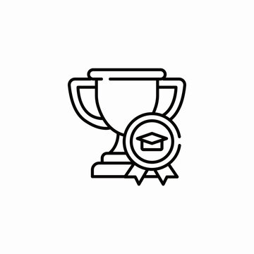 achievement trophy education icon sign vector