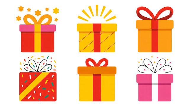 Colorful presents create a festive mood for birthdays, holidays, events