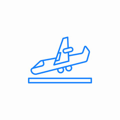 plane landing icon sign vector