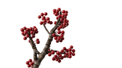 Vibrant rowan berries on a branch bring autumnal beauty and charm