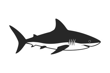 Shark silhouette vector clean minimal ocean illustration  
