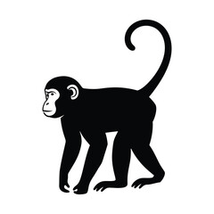 Monkey silhouette vector minimal clean animal artwork  
