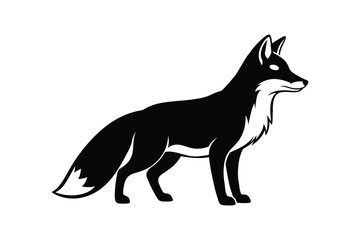Elegant fox silhouette vector artwork clean design  
