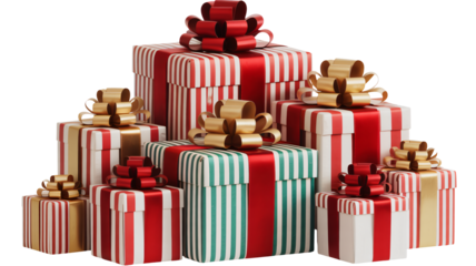 Festive gifts with bows for holidays, share the joy of giving presents