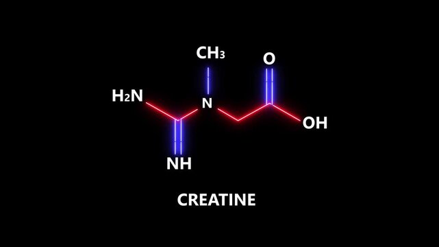 Creatine Chemical Formula Structure, Different Background.