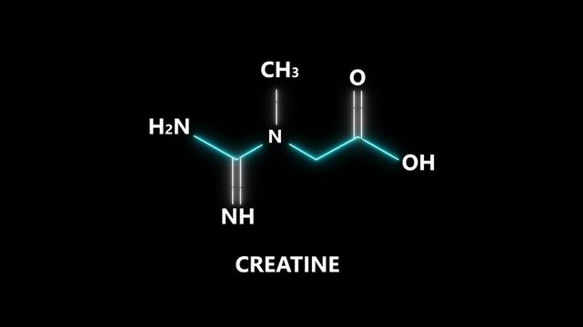 Creatine Chemical Formula Structure, Different Background.