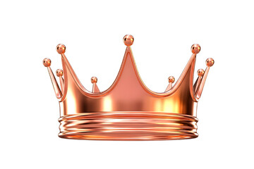 Luxurious and ornate rose gold crown with intricate details isolated on transparent background