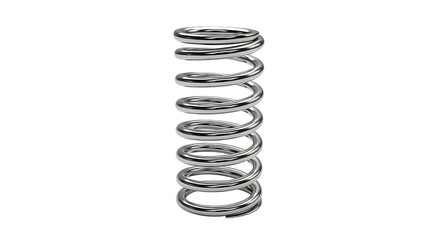 Silver Metal Coil Spring Isolated on White Background - Product Photography
