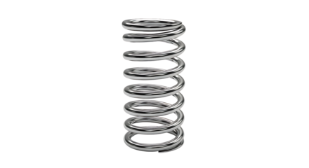 Silver Metal Coil Spring Isolated on White Background - Product Photography