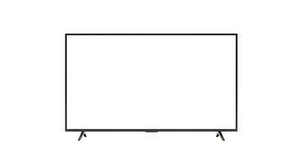 Modern flat screen television set on a white background with a minimalist design and thin bezels