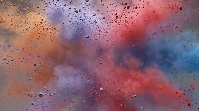 Explosi&oacute;n de colores con textura de polvo, color melocoton, lila, azul, con un movimiento precioso de lluvia de color con energ&iacute;a, din&aacute;mico y optimismo. 2025