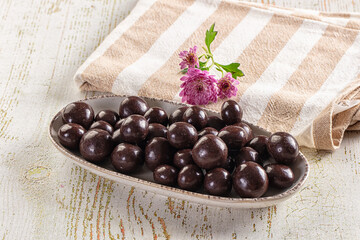 Nut in chocolate balls sweet candy