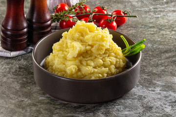 Mushed boiled potato homemade puree