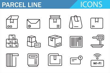 Shipping and delivery outline icon pack for logistics and business use