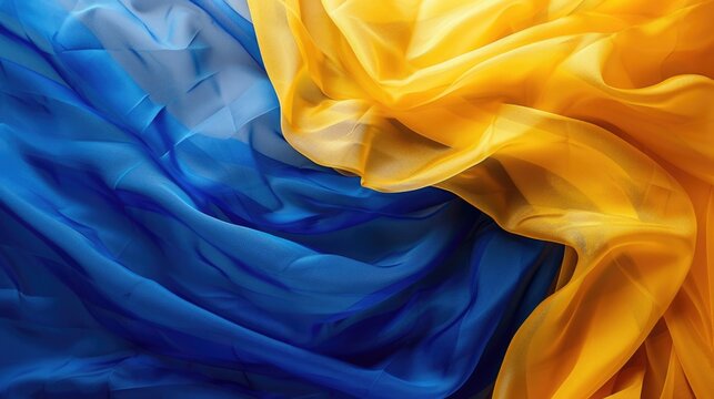 Horizontal banner for Bosnia and Herzegovina's National Day with abstract design in national colors on satin fabric texture. Celebration layout with copy space, free space for text - Powered by Adobe