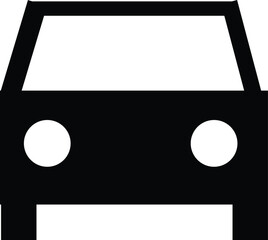 Black car icon isolated on white background, simple vehicle illustration