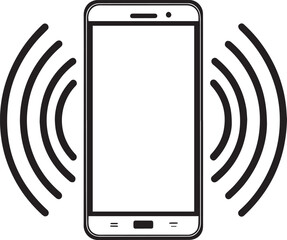 Realistic vector illustration of a smartphone with a blank screen, perfect for technology and communication projects