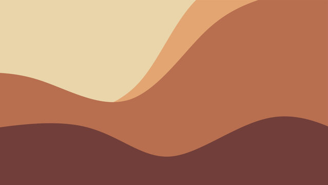 Minimalist boho abstract background with earth tone waves. Abstract desert landscape or sand dunes background. Minimalist wavy background.