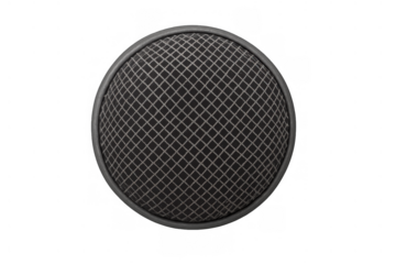 Round metal mesh pop filter for studio microphone isolated on transparent background, enhancing vocal recording quality