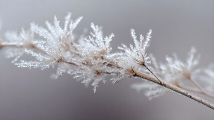 Frozen Beauty: Intricate Ice Formations on a Winter Plant