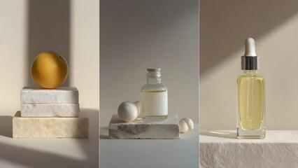 Aesthetic Composition of Natural Beauty Products: Grapefruit, Essential Oils, and Stone