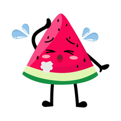 Cute Hand Drawn Tired Watermelon Sigh