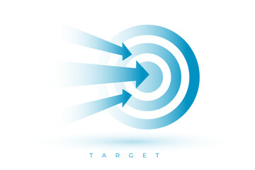 Target with blue arrows hitting bullseye