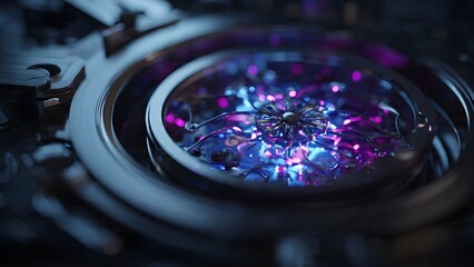 Quantum Nexus: Intricate Glowing Core of Advanced Technology