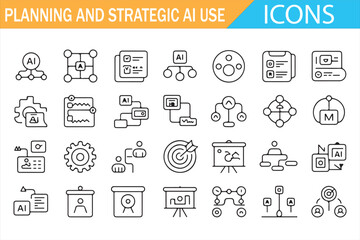 Technology and Automation Planning Icons Set