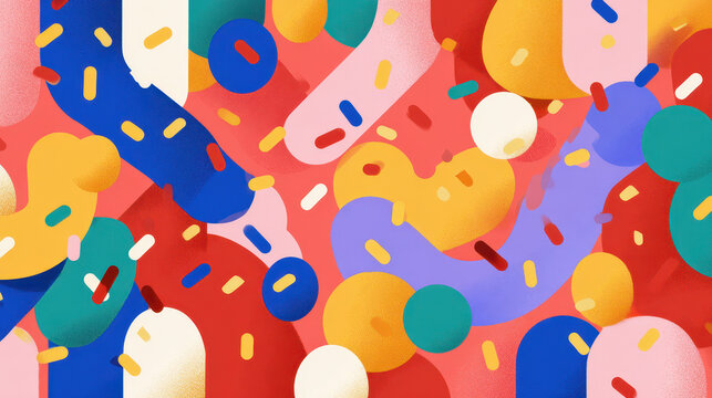 Celebrating new year with cheerful colors and geometric patterns festive atmosphere abstract art creation